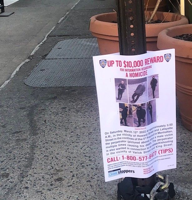 "Wanted" posters went up in Lower Manhattan after shooting attacks on homeless people in Washington, D.C., and New York claimed five lives. A Washington man was arrested Tuesday and charged in the crimes.